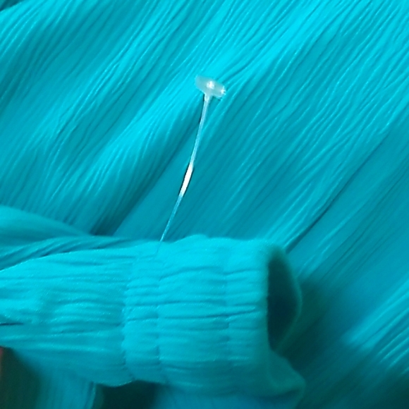 Alfred Dunner Teal 2 Piece Textured Pants Suit. Size 16 Top / 14 Pants. NWOT - Picture 13 of 13